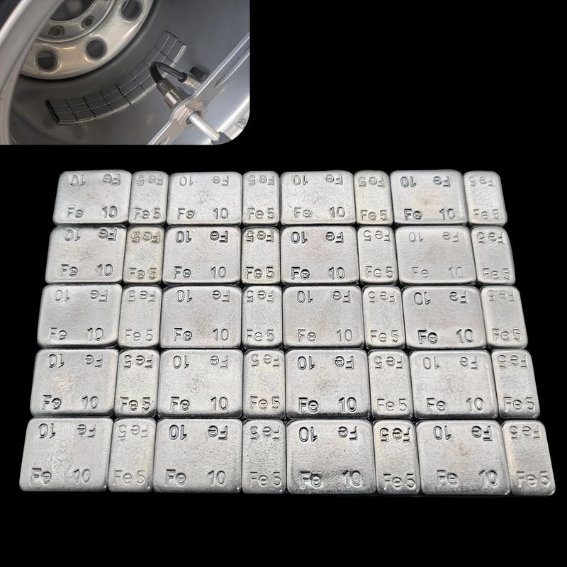 Arwrilt 40 PCS Wheel Weights, 2 Size Adhesive Stick on Wheel Weights, Galvanized Tire Balance Weights, Universal Wheel Balancing Weights for Cars Trucks SUVs Wheel Balance (Gray) - Image 1